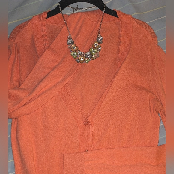 New York & Company Chunky Metal Bib Necklace with Rhinestones and Flowers - Picture 2 of 7